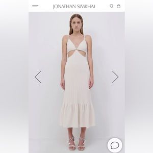 Jonathan Simkhai Alya Diamanté Midi dress Size 4 NWOT